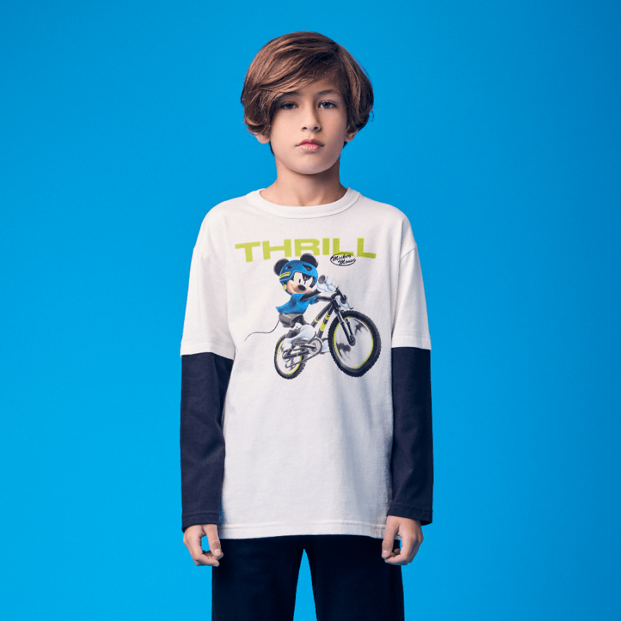 Camiseta Mickey Ciclista DIsney Off White Youccie