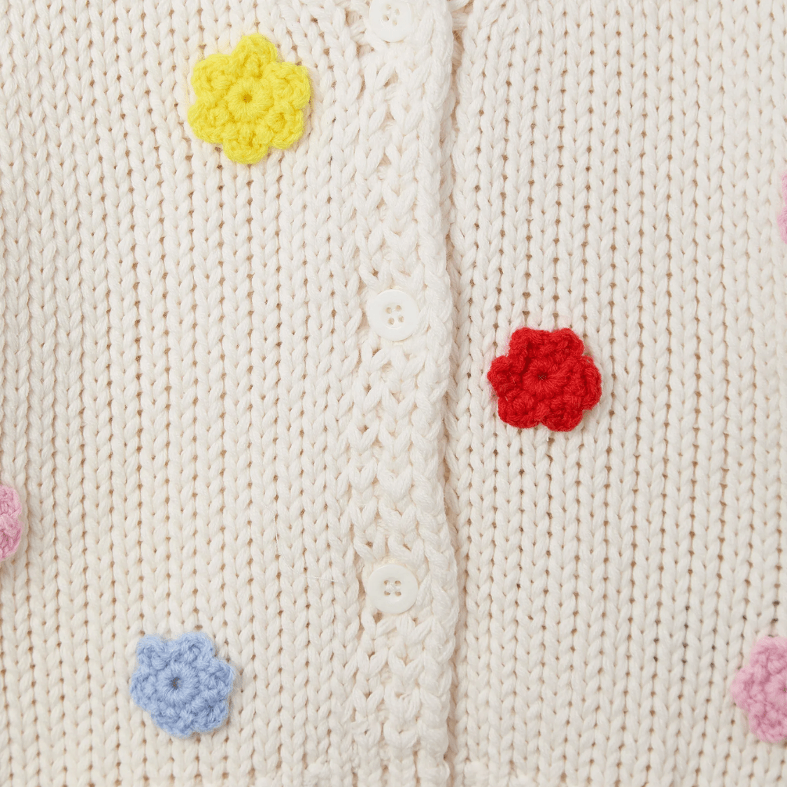 Cardigan Tricot Floral Colorido Fábula