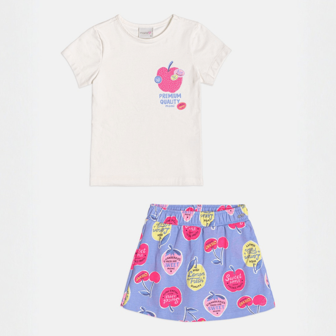 Conjunto Blusa e Shorts Fruits Color Momi