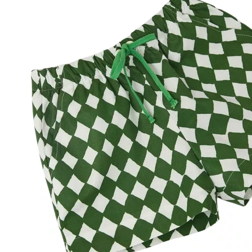 Bermuda Short Cuadritos Verde e Branco Bento