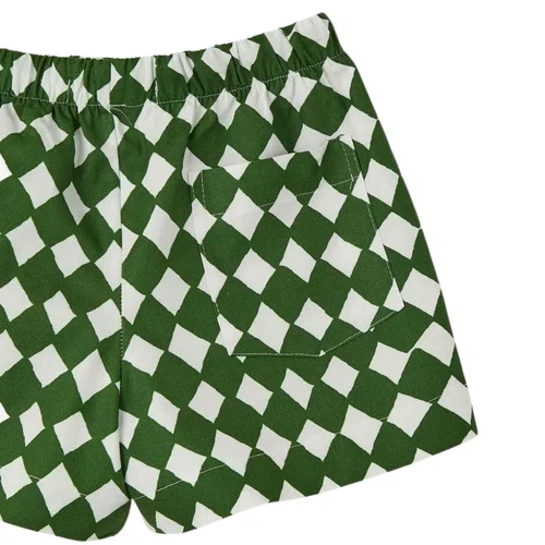 Bermuda Short Cuadritos Verde e Branco Bento