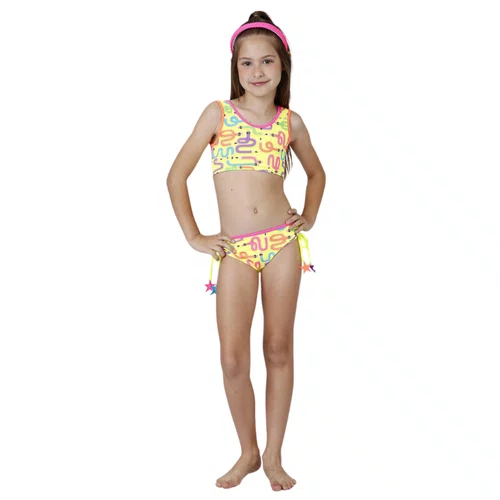 Biquini Infantil Cropped Antonela Lápis Siri Kids