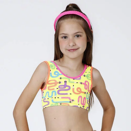 Biquini Infantil Cropped Antonela Lápis Siri Kids