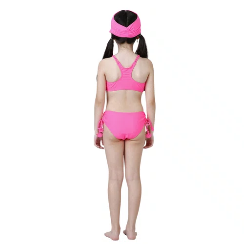 Biquini Infantil Cropped Rose Euforia Rosa Neon Siri Kids