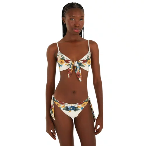 Biquini Lenço Tropicalzinho Bege Farm