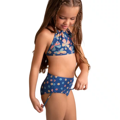 Biquini Teen Borboletas Floral Marinho Dedeka