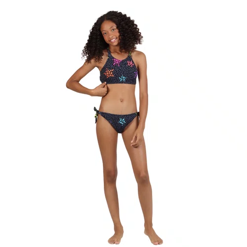 Biquini Teen Cropped Isa Onça Star Neon Siri Kids