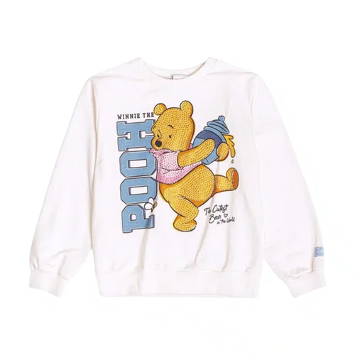 Bluão Moletom Ursinho Pooh com Strass Perola Momi