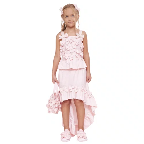 Blusa Algodão Multi Laços Bordados Rosa Baby Pituchinhus