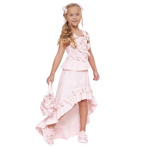 Blusa Algodão Multi Laços Bordados Rosa Baby Pituchinhus