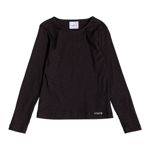 Blusa Basica Canelada Preto Momi