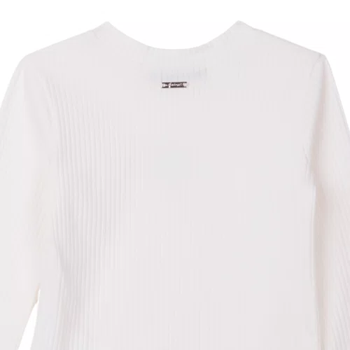 Blusa Basica Manga Longa Canelada Off ANime