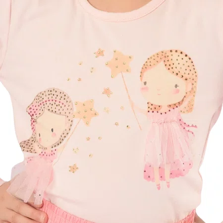 Blusa Cotton Fadinha de Saia Tule Pituchinhus