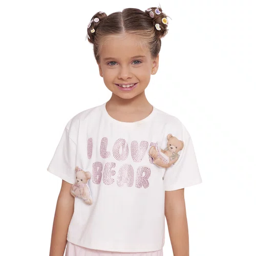 Blusa Cotton I Love Bear Ursinhos Puffer Pituchinhus