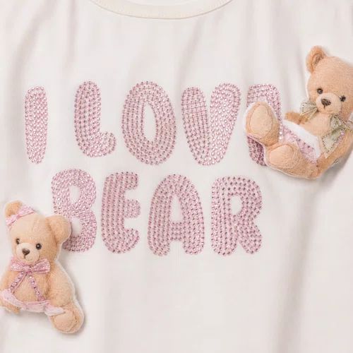 Blusa Cotton I Love Bear Ursinhos Puffer Pituchinhus