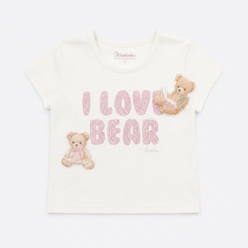 Blusa Cotton I Love Bear Ursinhos Puffer Pituchinhus