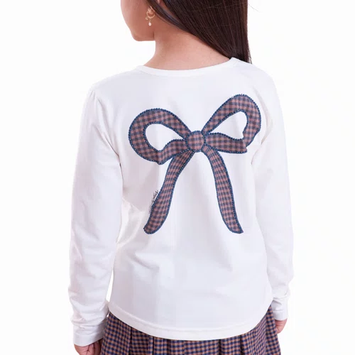 Blusa Cotton Laços Cristais Pituchinhus