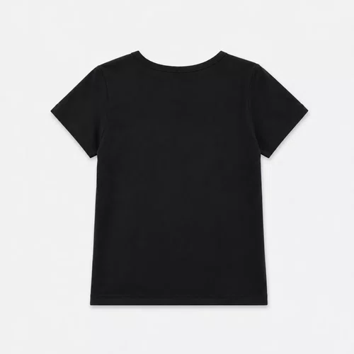 Blusa Cotton Ursinha Laço Cristais Preto Pituchinhus