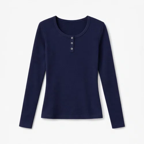 Blusa Cropped Canelada Marinho Vanilla