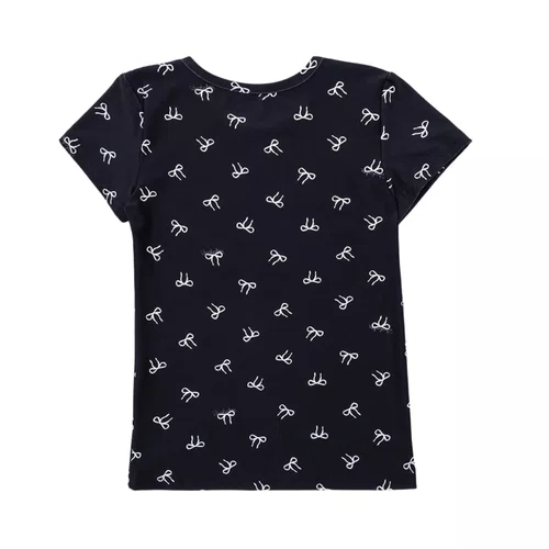 Blusa Light Laços Fundo Preto Pituchinhus
