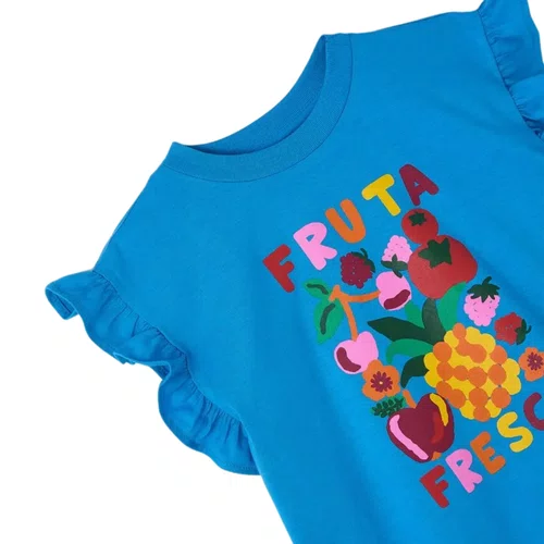 Blusa Malha Silk Fruta Fresca Azul Fabula