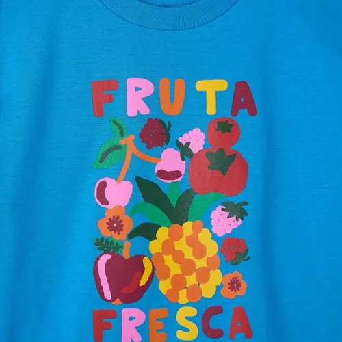 Blusa Malha Silk Fruta Fresca Azul Fabula
