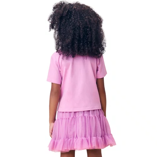 Blusa Manga Curta Hello Kitty Sereia Roxo Momi