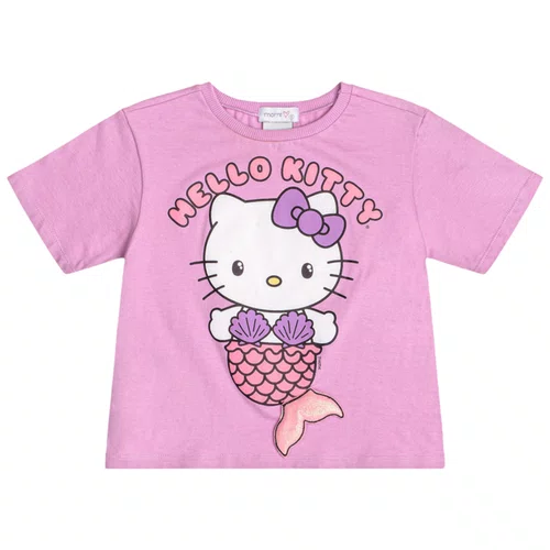Blusa Manga Curta Hello Kitty Sereia Roxo Momi