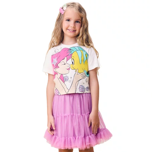Blusa Manga Curta Pequena Sereia Off Momi