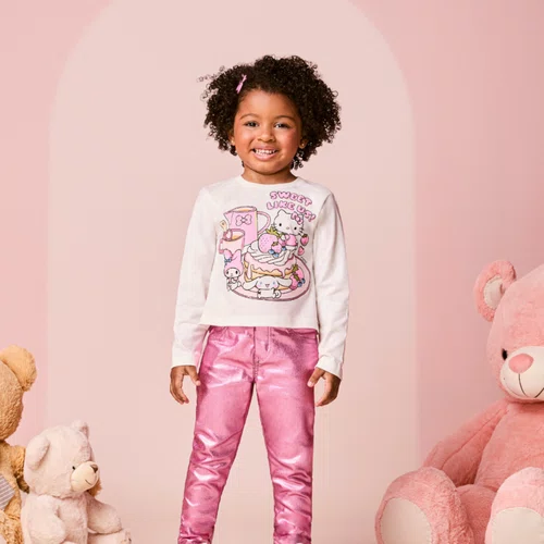 Blusa Manga Longa Hello Kitty Comidinhas Perola Momi