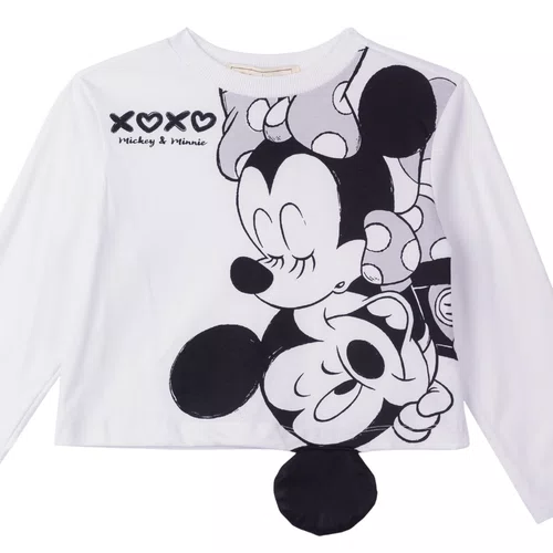 Blusa Manga Longa Minnie e Mickey Anime