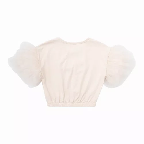 Blusa Manga Tule Laço Bordado Ninive Pituchinhus