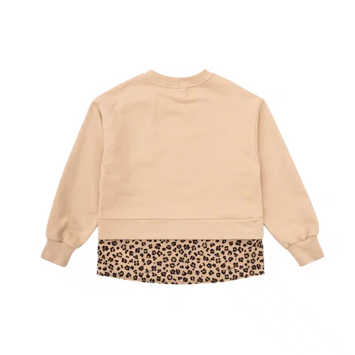 Blusa Moletom Efeito Sobreposição Onçinha Laço Pituchinhus