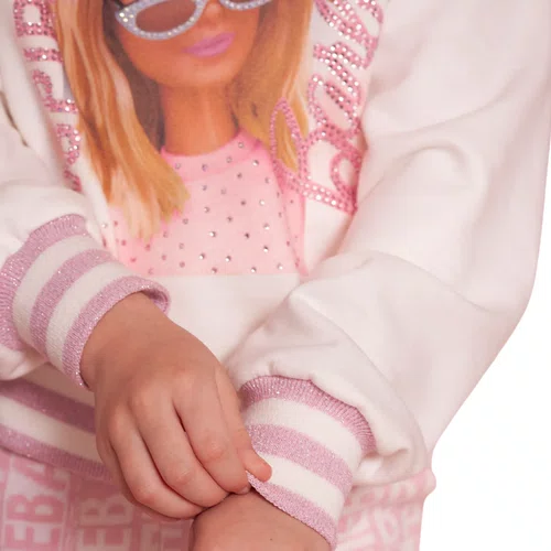 Blusa Moletom Serigrafia Barbie Off White Pituchinhus
