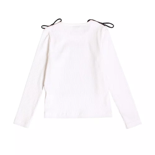 Blusa Off White Com Top Tricot Preto Momi