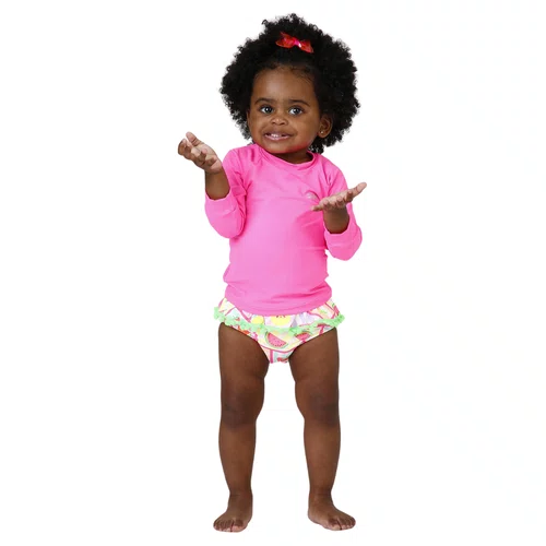 Blusa Proteção UV Baby Euforia Rosa Neon Siri Kids