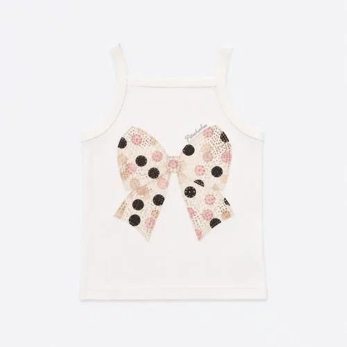 Blusa Ribana Alça Poá Cristais Off White Pituchinhus