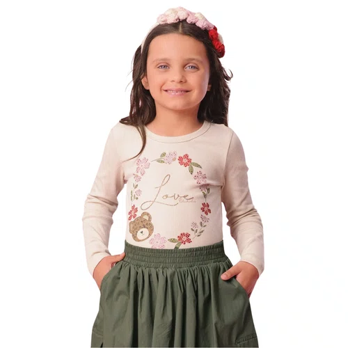 Blusa Ribana Love Ursinhas Bege Ninive Pituchinhus