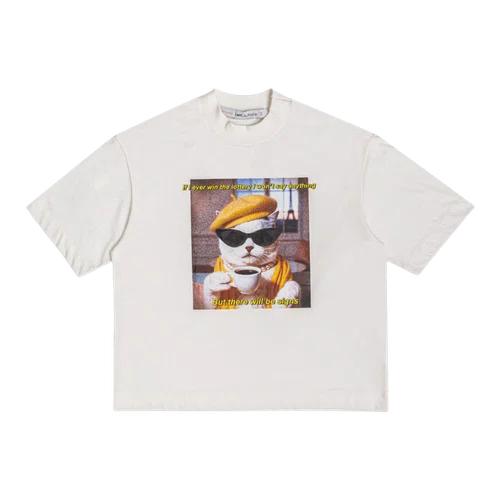 Blusa T Shirt Cat Boina Off White Authoria