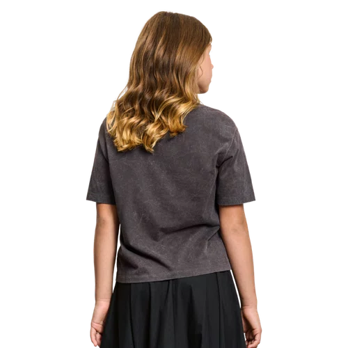 Blusa T Shirt Laço Pedraria Grafite Authoria