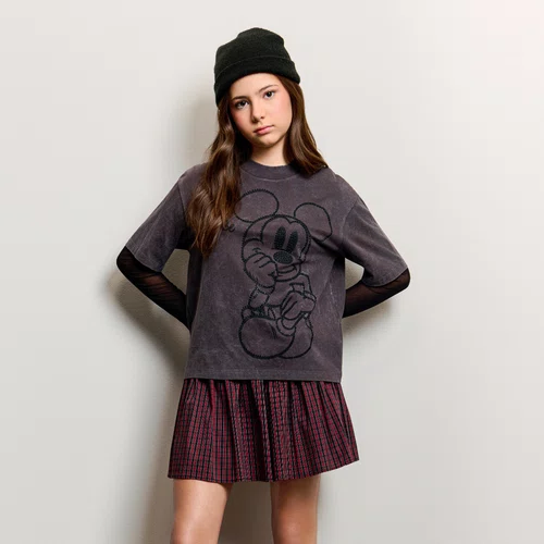 Blusa T Shirt Mickey Grafite Escuro Authoria