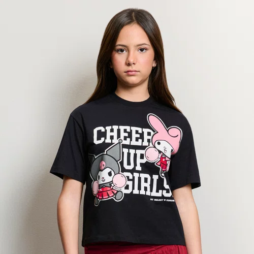 Blusa T Shirt My Melody & Kuromi Preto Authoria
