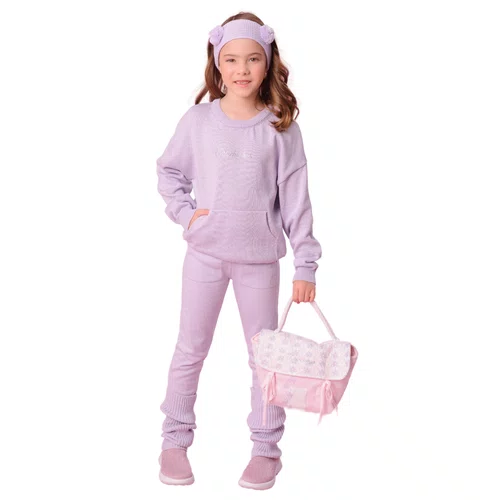 Blusa Tricot Canguru Lilas Cristais Pituchinhus