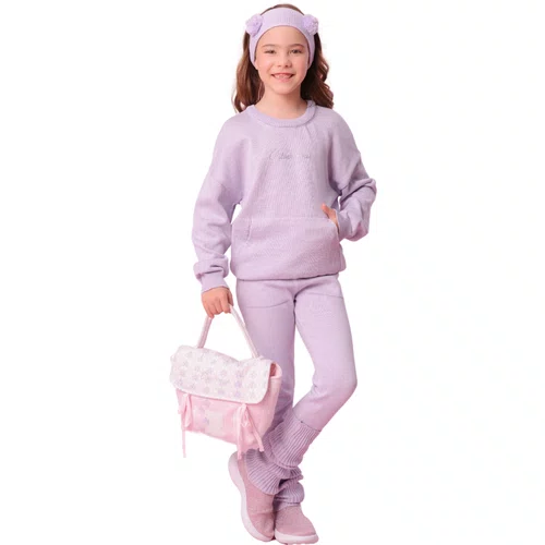 Blusa Tricot Canguru Lilas Cristais Pituchinhus