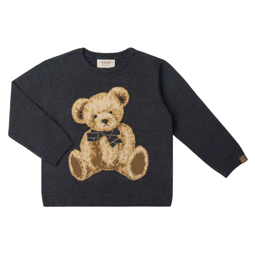 Blusa Tricot Jacquard Urso Classic Preto Dame