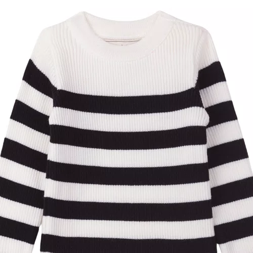 Blusa Tricot Listras Preto e Branco Anime