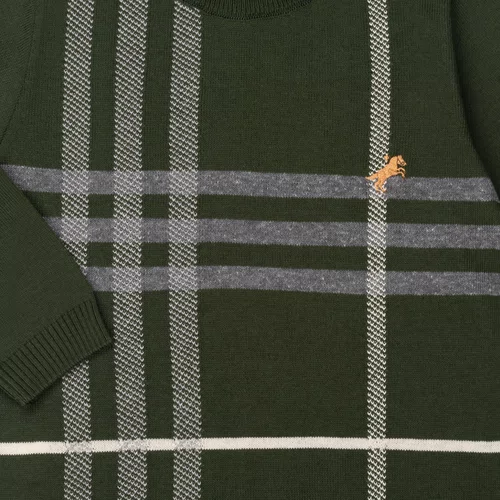 Blusa Tricot  Xadrez Intarsia Militar Dame