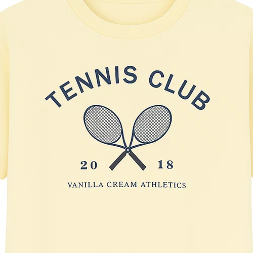 Blusa Tshirt Cropped Tennis Club Amarelo Vanilla