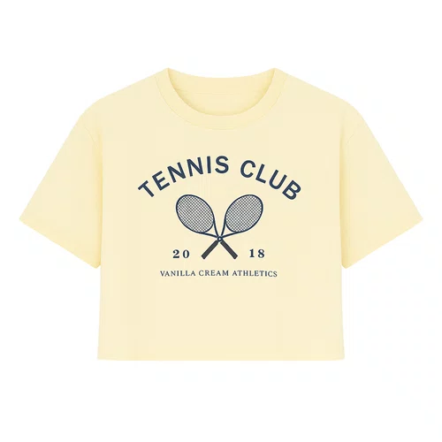 Blusa Tshirt Cropped Tennis Club Amarelo Vanilla