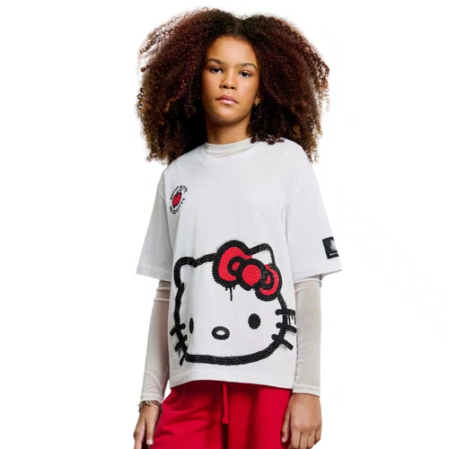 Blusa TShirt Hello Kitty Branca Grafitada Authoria
